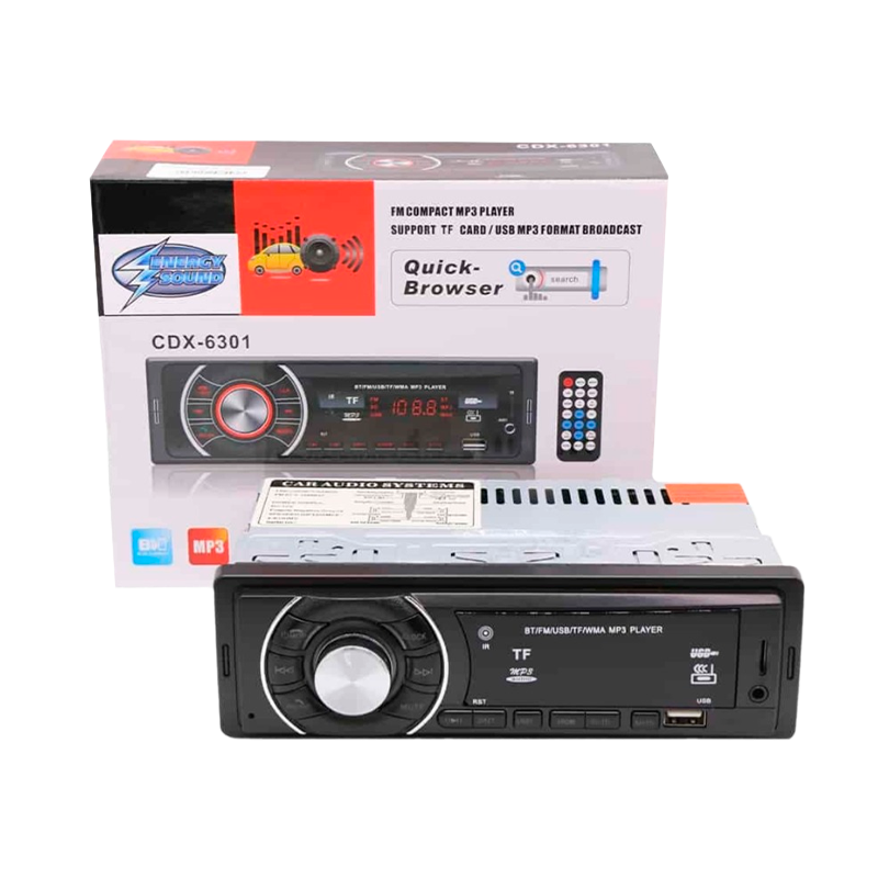 Автомагнитола ENERGY SOUND CDX-6301, bluetooth, usb, micro, aux, fm, пульт(1/20)