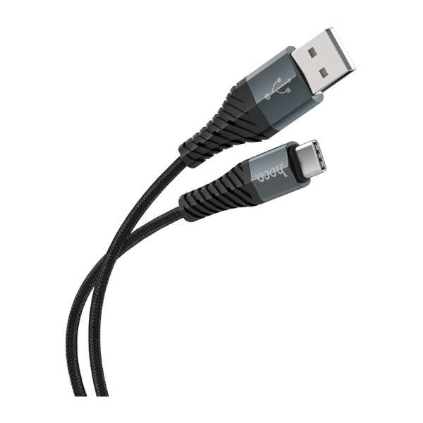 Кабель HOCO X38 USB (m)-Type-C (m) 1.0м 2.4A нейлон черный (1/30/300)
