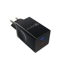Сетевое З/У MORE CHOICE NC55QCa 2USB 3.0A QC3.0 с кабелем Type-C черный