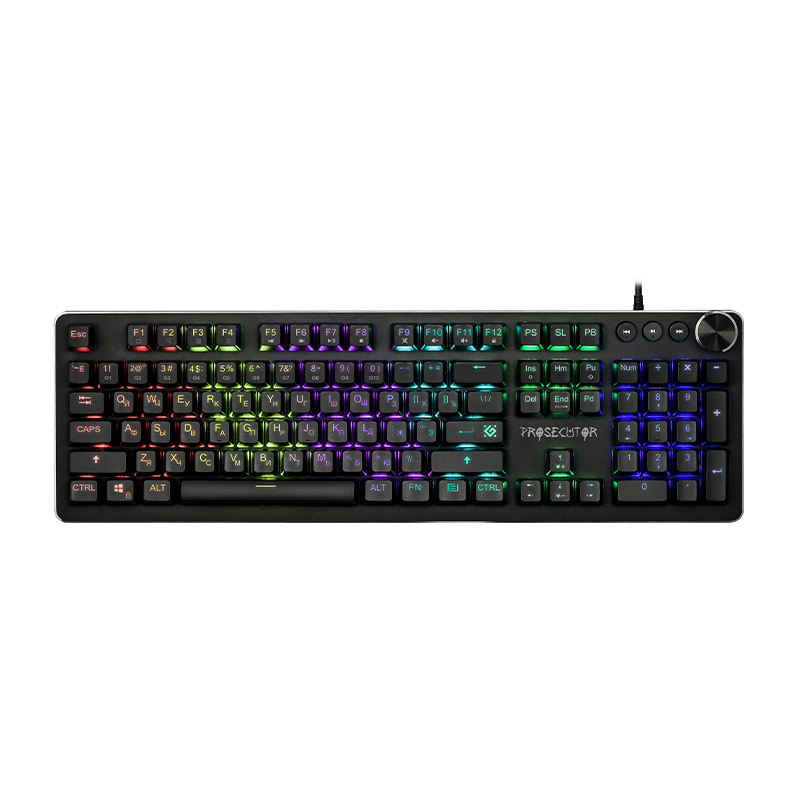 Клавиатура проводная Defender GK-370L Prosecutor игровая USB 1.5м Anti-Ghost черный (1/20)