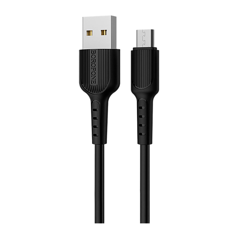 Кабель Borofone BX16 USB (m)-microUSB (m) 1.0м 2.4A ПВХ черный (1/648)