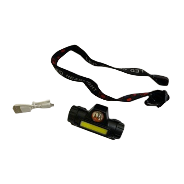 Фонарь налобный Без бренда MR-22-352/5501(101) 20W COB от батареек power bank черный