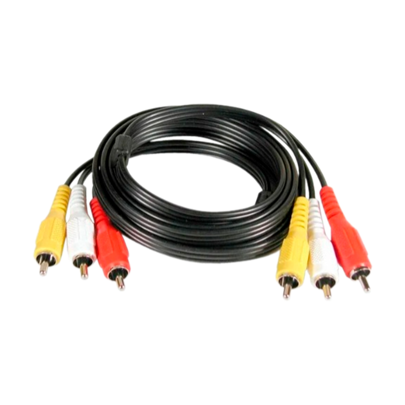 Кабель Atcom AT1003 3xRCA (m)-3xRCA (m) 1.5м силикон черный в пакете (1/10/500)