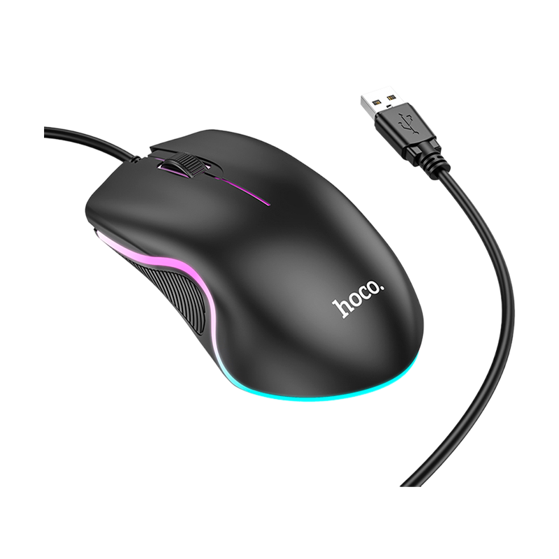 Мышь проводная HOCO GM19 классическая USB черный (1/11/110)