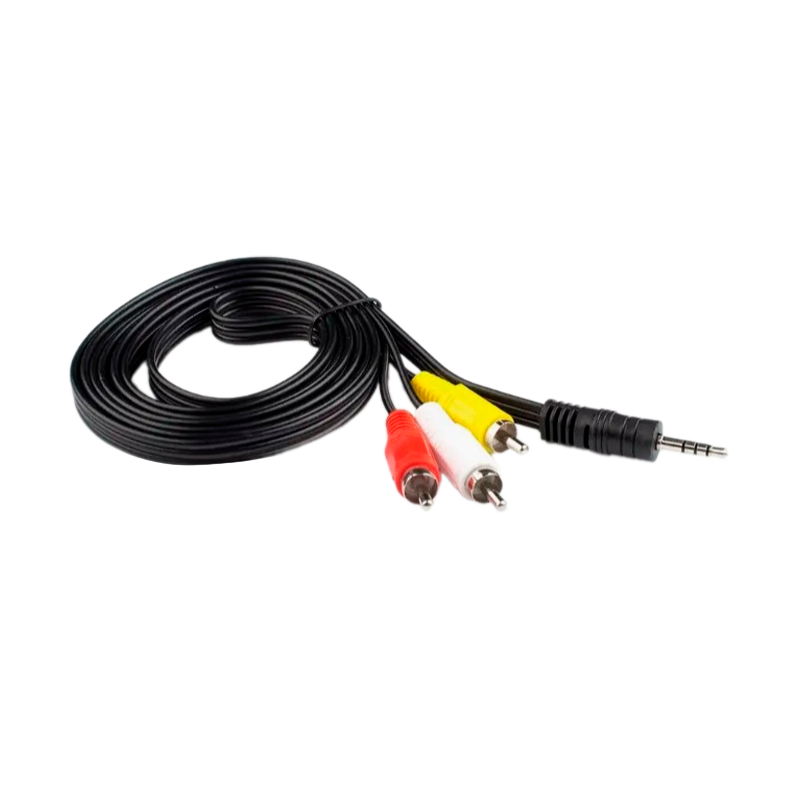 Кабель AUX Atcom Jack 3.5mm (m)-3xRCA (m) 1.0м силикон черный (1/10/500)