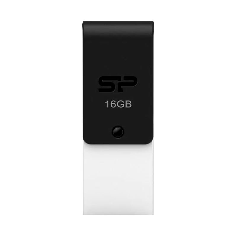 Флеш-накопитель Silicon Power Mobile X21 16GB USB2.0 microUSB (m) металл черный