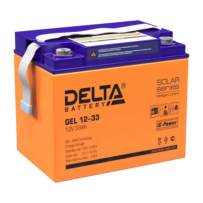 Аккумулятор свинцово-кислотный Delta GEL 12-33 12V 33Ah