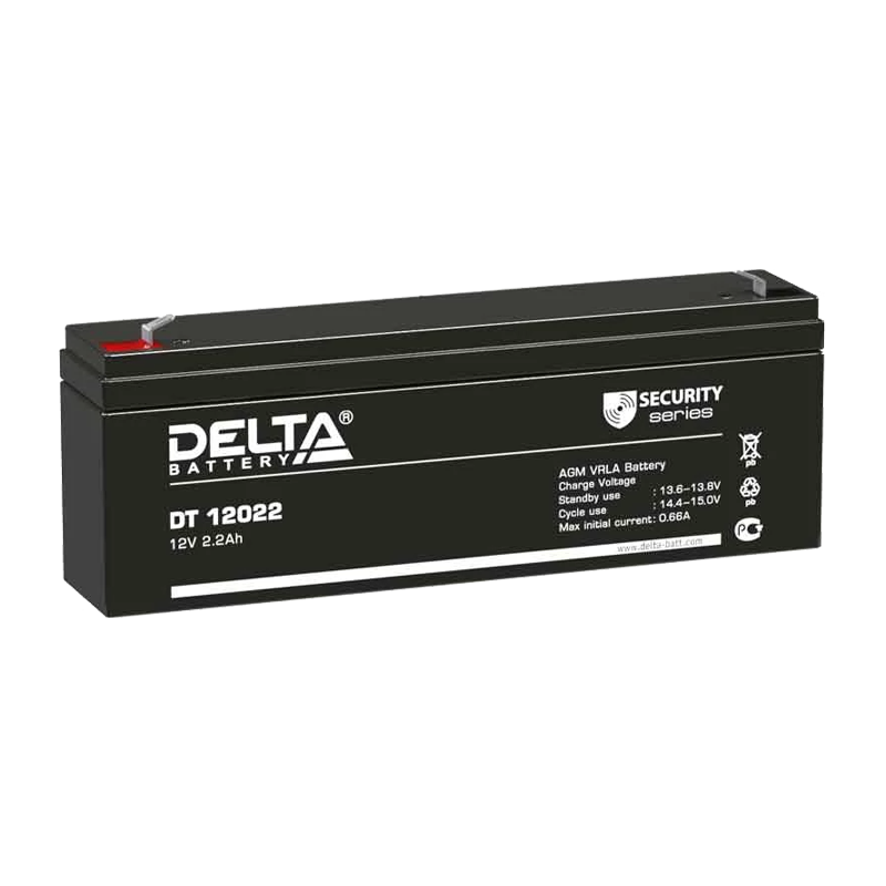 Аккумулятор свинцово-кислотный Delta DT 12022 12V 2.2Ah (1/20)