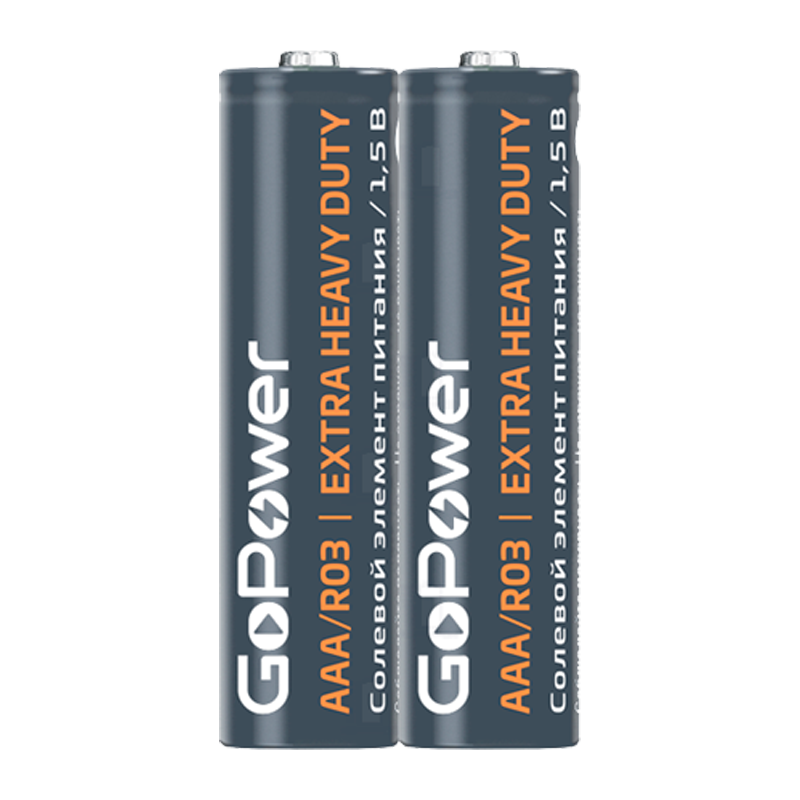 Батарейка GoPower R03 AAA Shrink 2 Heavy Duty 1.5V (2/60/1200)