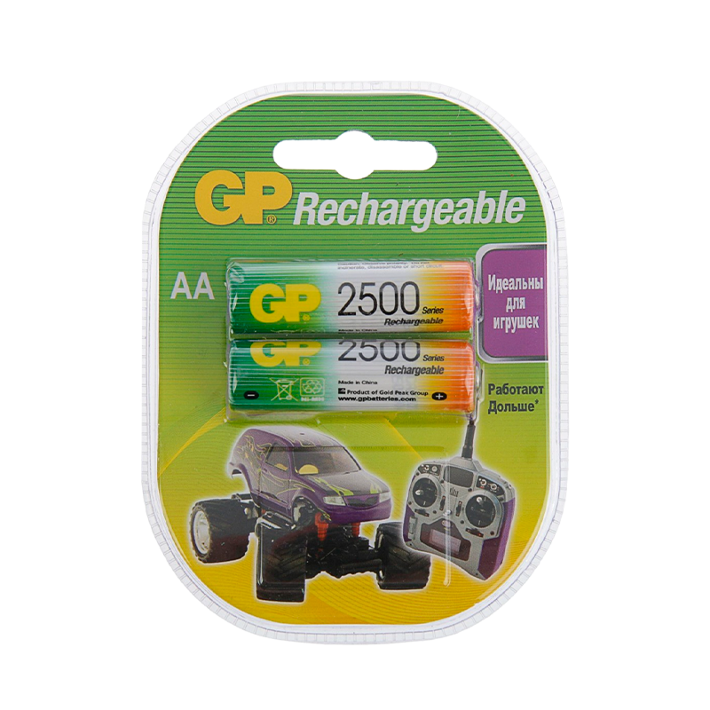 Аккумулятор бытовой GP HR6 AA BL2 NI-MH 2500mAh в пластиковой упаковке (2/20/200)