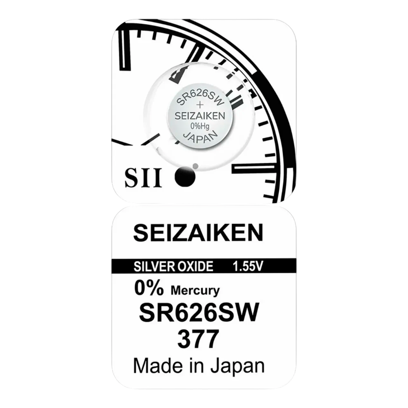 Батарейка SEIZAIKEN 377 (SR626SW) Silver Oxide 1.55V (1/10/100/1000)