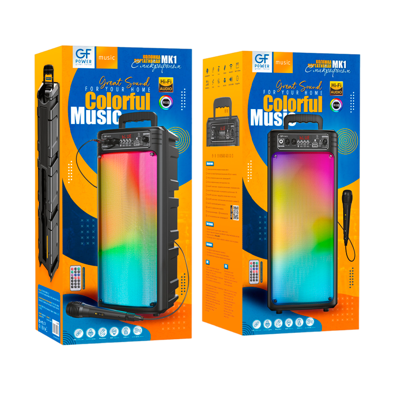 Портативная колонка GFPower MK1 bluetooth 5.0 FM/TF/USB/AUX (1/6)