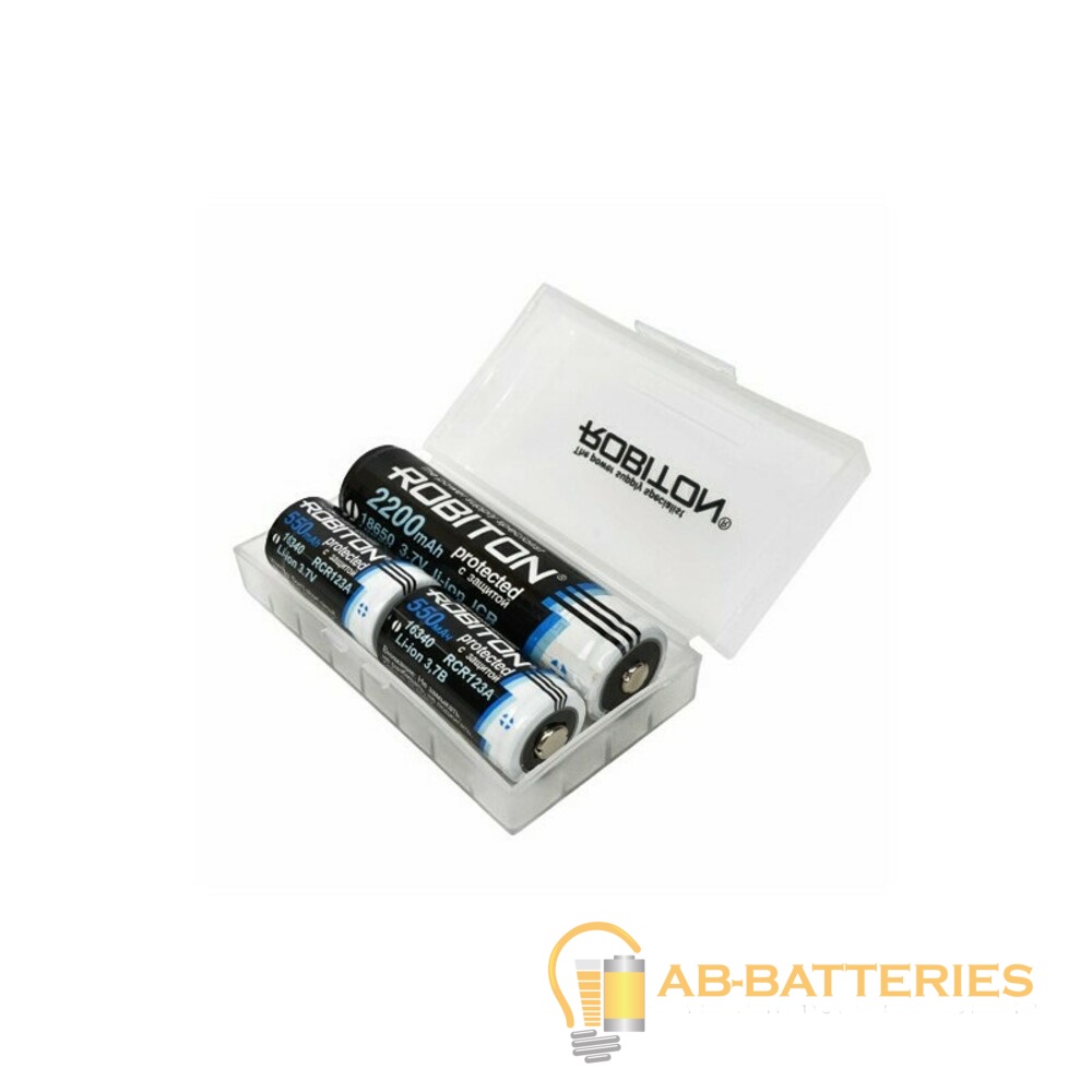 Футляр ROBITON B2 футляр на 2 аккум. 18650/4 аккум. 16340 PK1 (1)