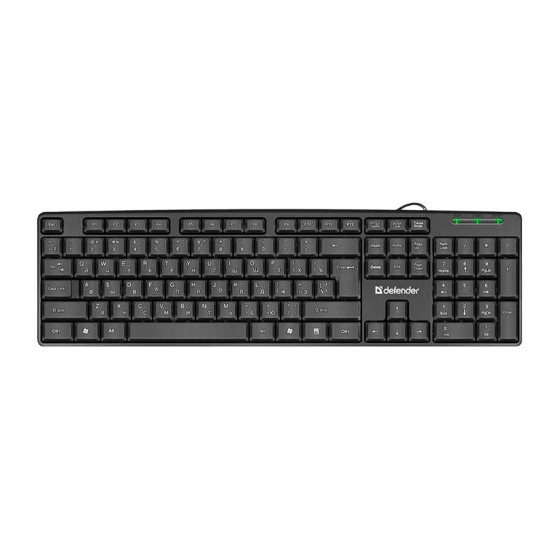 Клавиатура проводная Defender HB-520 Element классическая USB 1.5м черный (1/20)