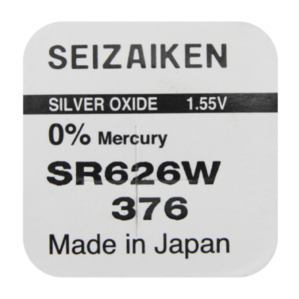 Батарейка SEIZAIKEN 376 (SR626W) Silver Oxide 1.55V (1/10/100/1000)