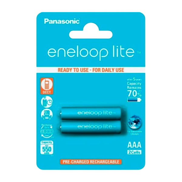 Аккумулятор предзаряженный RTU Panasonic HR03 AAA BL2 NI-MH eneloop lite DECT 550mAh (2/20/240)