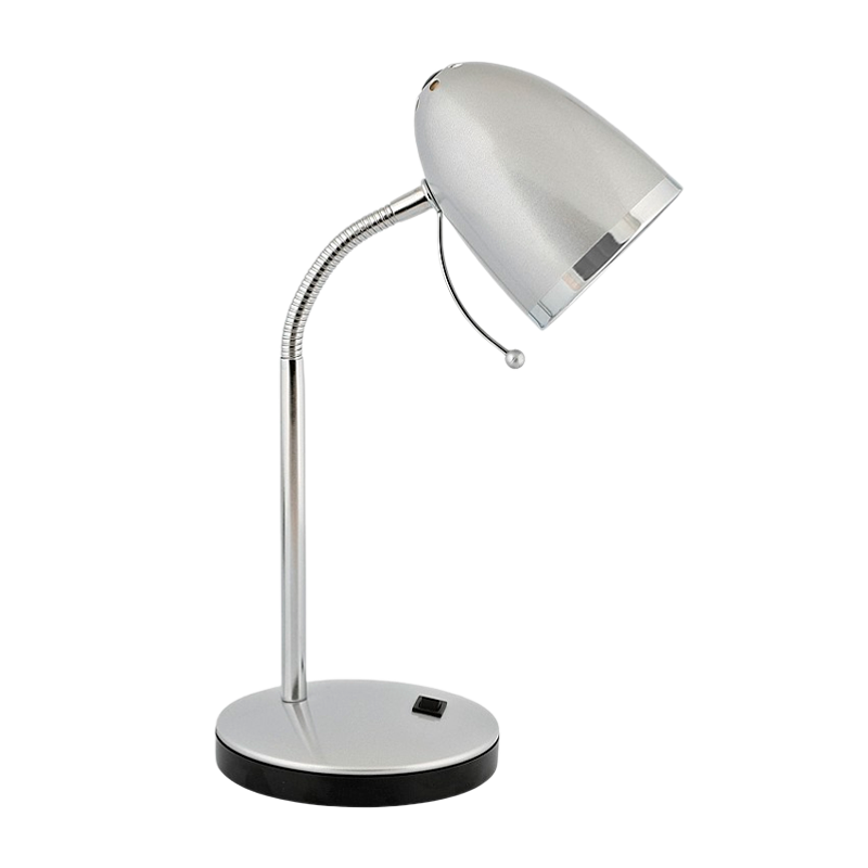 Светильник настольный Camelion KD-308 40W 230V E27 на основании серебряный (1/12)