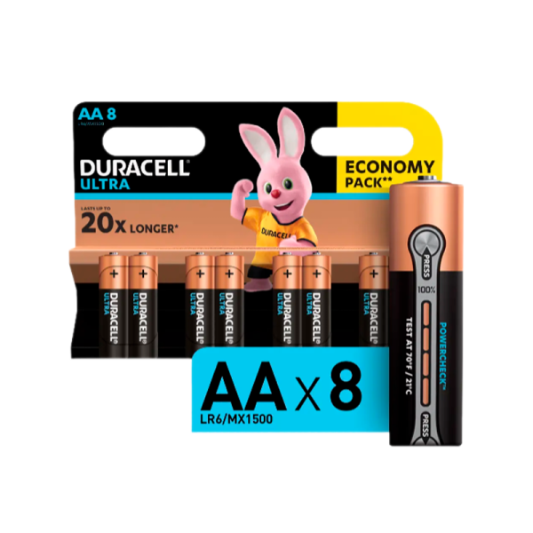 Батарейка Duracell ULTRA POWER LR6 AA BL8 Alkaline 1.5V (8/96/32832)