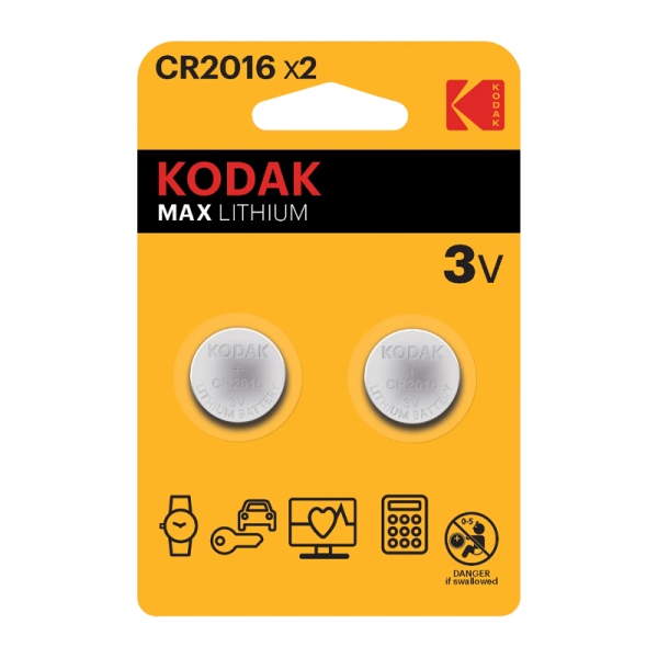 Батарейка Kodak MAX CR2016 BL2 Lithium 3V (2/60/240)