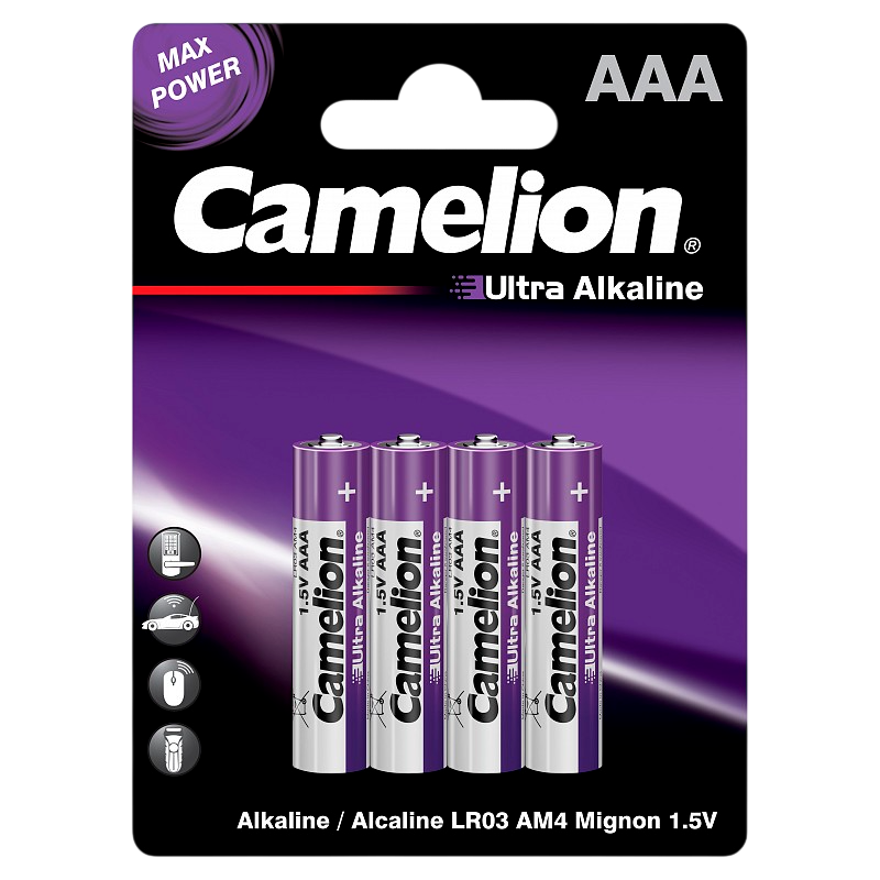 Батарейка Camelion ULTRA LR03 AAA BL4 Alkaline 1.5V (4/48/1152)
