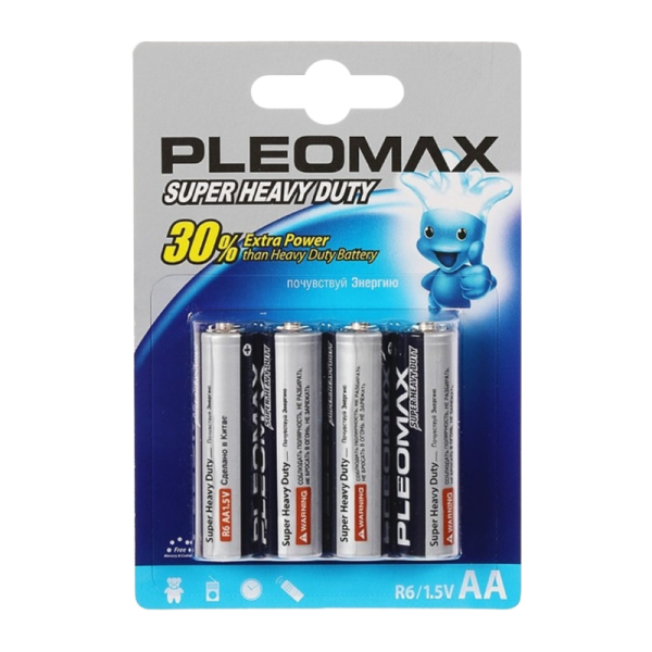 Батарейка Pleomax Super R6 AA BL4 Heavy Duty 1.5V (4/40/720)