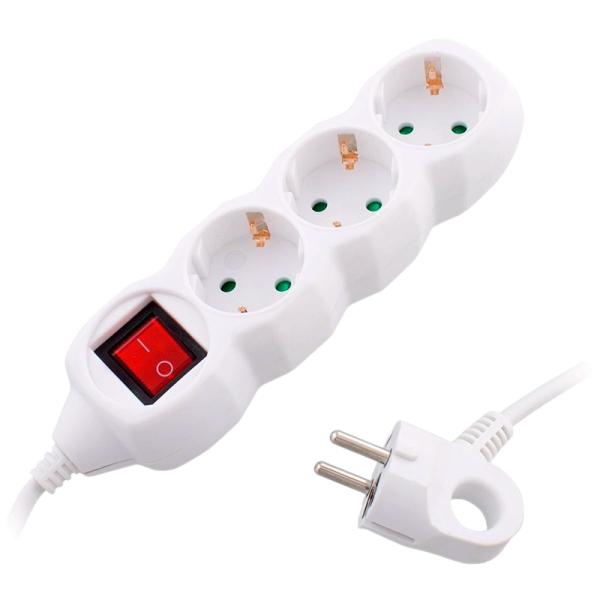 Удлинитель Старт ZDV S 3р.С/З 10A 1.5м с выкл. ПВС 3x0.75мм² белый (1/20)