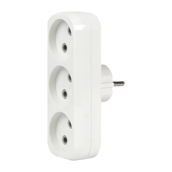 Разветвитель Smartbuy 3р.Б/З 10A белый (1/20)