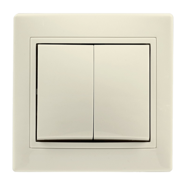 Выключатель Smartbuy 2-клавишный 10А бежевый "Венера"