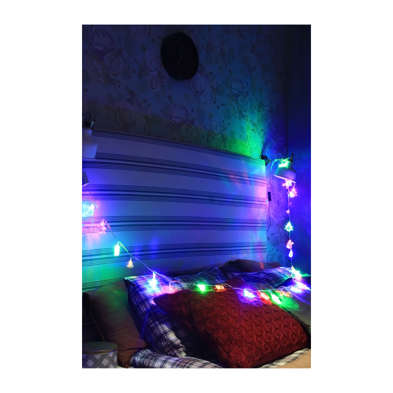 *Гирлянда Космос "Новогодние игрушки" 30LED 4.4м микс нить 8 режимов прозрачн.насадки ассорти (1/50)