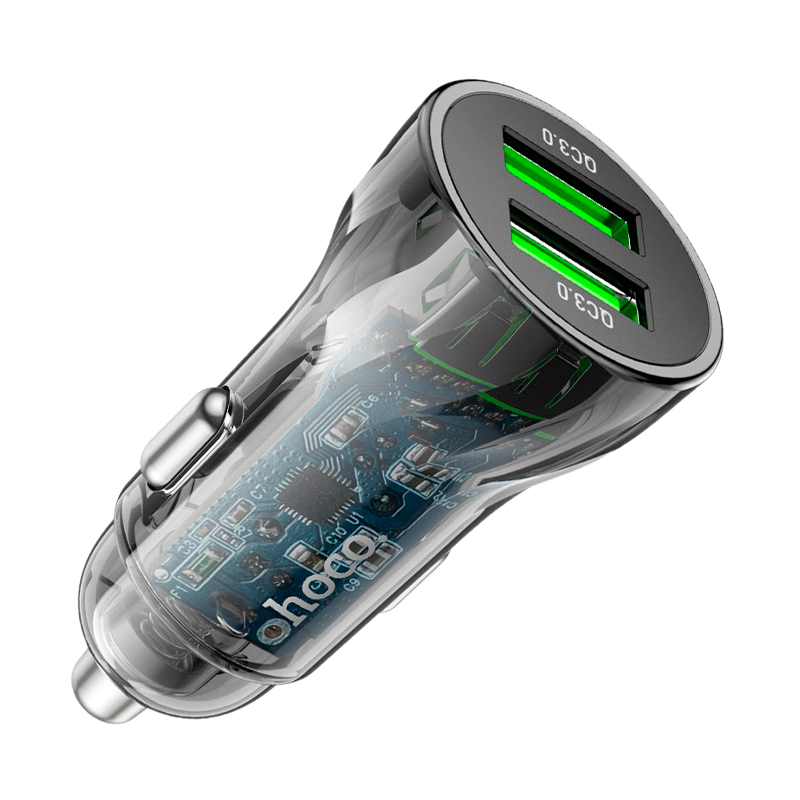 Автомобильное З/У HOCO Z47 2USB 3.0A 20W QC3.0 черный (1/13/130)