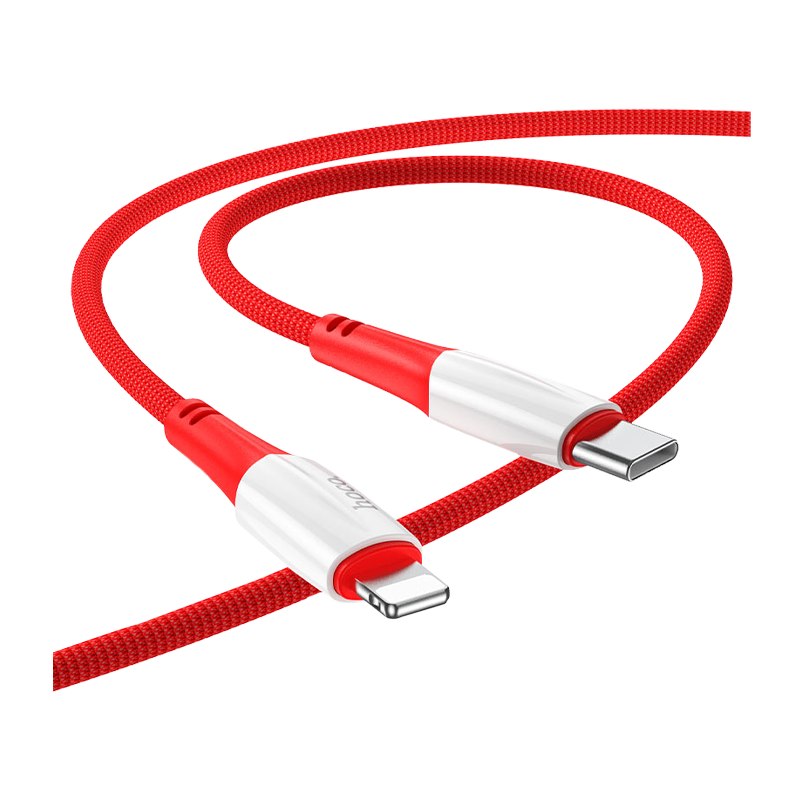 Кабель HOCO X70 Lightning (m)-Type-C (m) 1.0м 20W нейлон красный (1/31/310)
