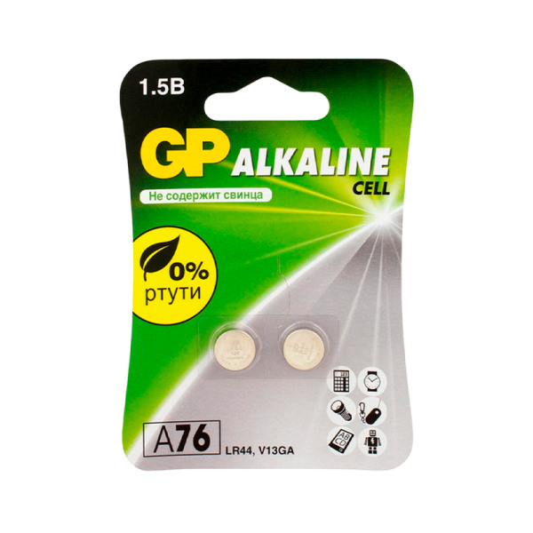 Батарейка GP G13/LR1154/LR44/357A/A76 BL2 Alkaline 1.5V (2/20/960)