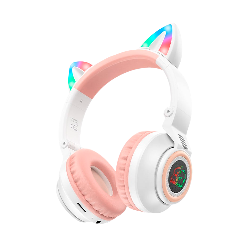 Наушники полноразмерные Borofone BO18 bluetooth 5.0 с микр. белый (1/36)