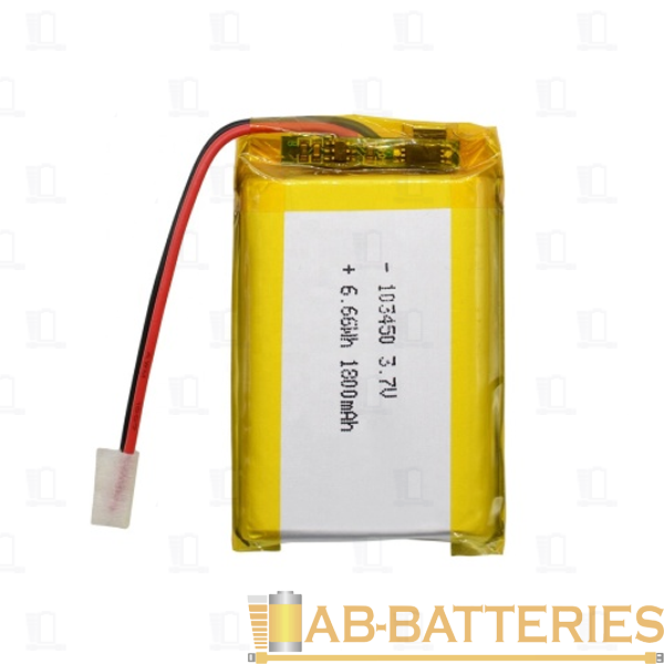 Аккумулятор ET ICP103450B-T 2-ножки, горизонтальный монтаж, литиевый аккум, 3.7В, 1700мАч (1/300)