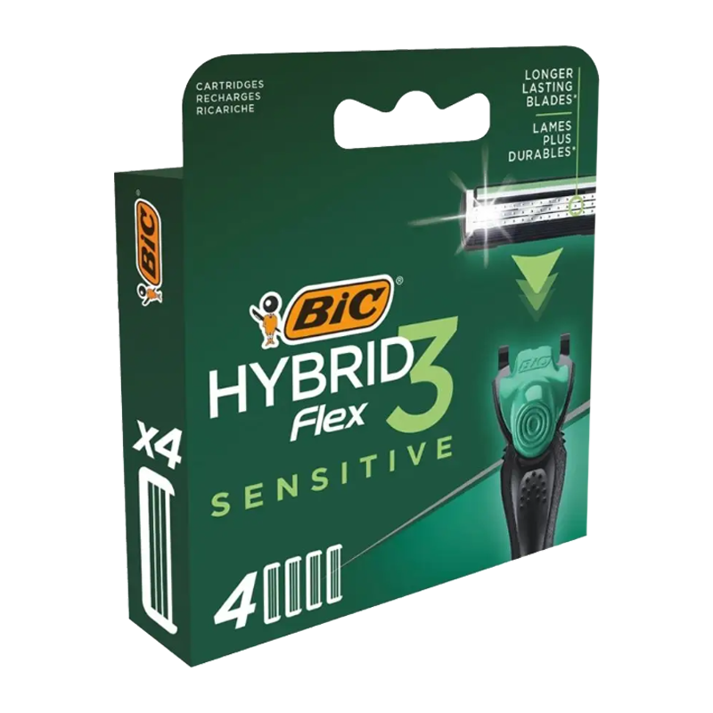Сменные кассеты BIC "Flex 3 Hybrid" SENSITIVE 4шт. (цена за 1 шт) (4/24/96)