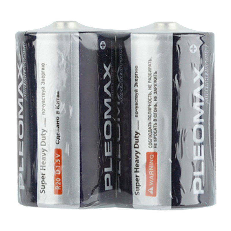 Батарейка Pleomax Super R20 D Shrink 2 Heavy Duty 1.5V (2/24/240/5760)