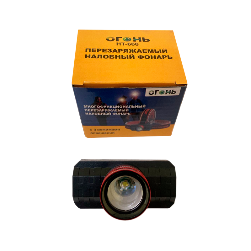 Фонарь налобный Без бренда HT-666 COB от аккумулятора USB ZOOM
