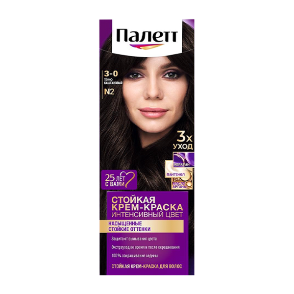 Краска для волос Schwarzkopf Palette 110мл N2 (3-0) Темный каштан (1/10)