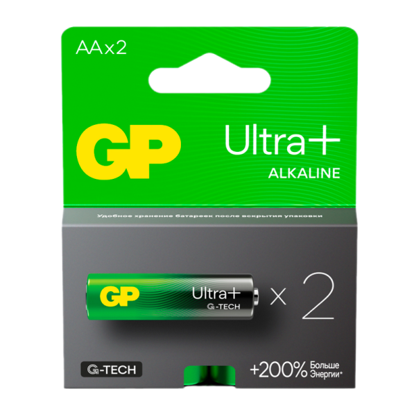 Батарейка GP ULTRA PLUS G-tech LR6 AA BL2 Alkaline 1.5V (2/20/160)