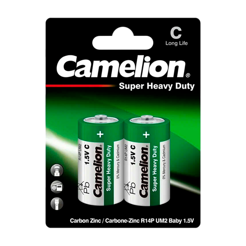 Батарейка Camelion Super R14 P BL2 Heavy Duty 1.5V (2/12/288)