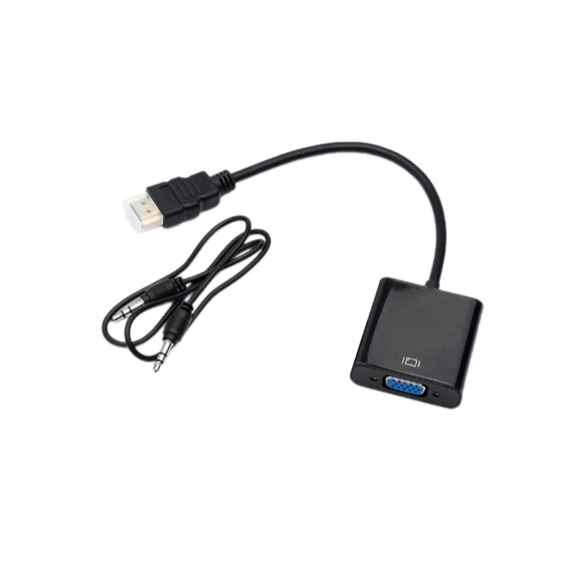 Переходник ENERGY POWER HDMI (m)-VGA (f) пластик с кабелем AUX (1/300)