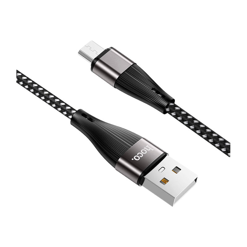 Кабель HOCO X57 USB (m)-microUSB (m) 1.0м 2.4A нейлон черный (1/33/330)