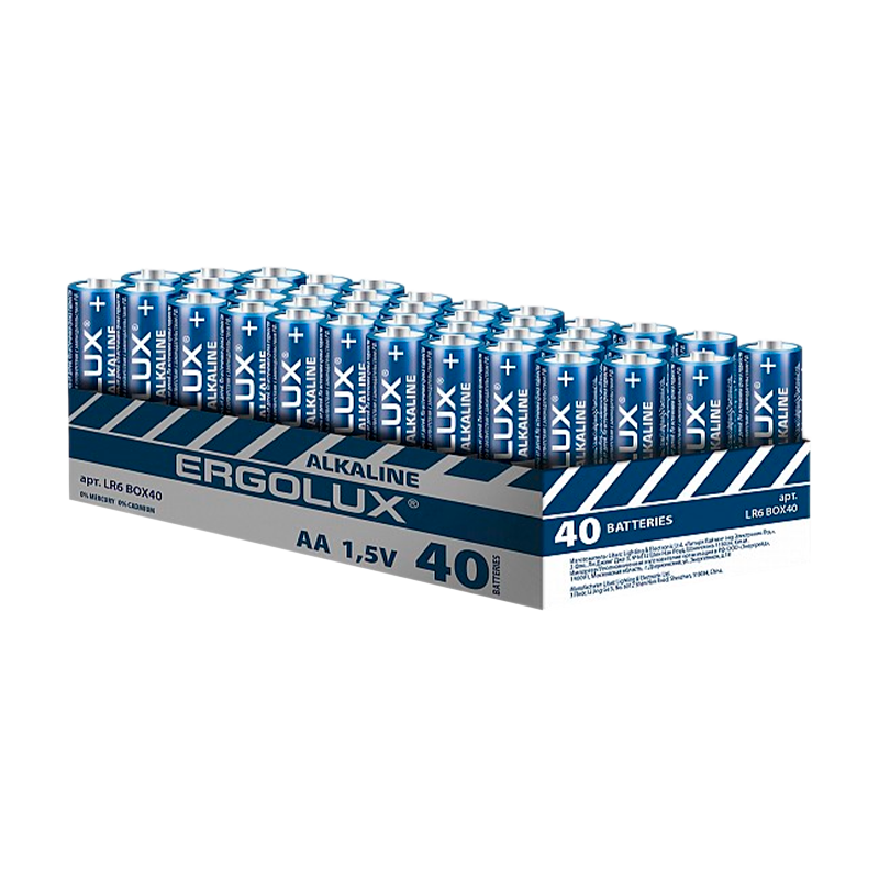 Батарейка Ergolux LR6 AA BOX40 Alkaline 1.5V (40/480)