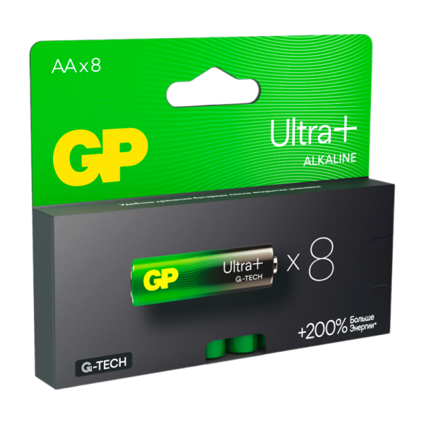 Батарейка GP ULTRA PLUS G-tech LR6 AA BL8 Alkaline 1.5V (8/96/768)