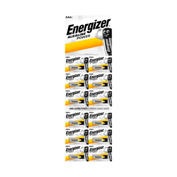 Батарейка Energizer Alkaline power LR03 AAA BL12 Alkaline 1.5V отрывные (12/120)