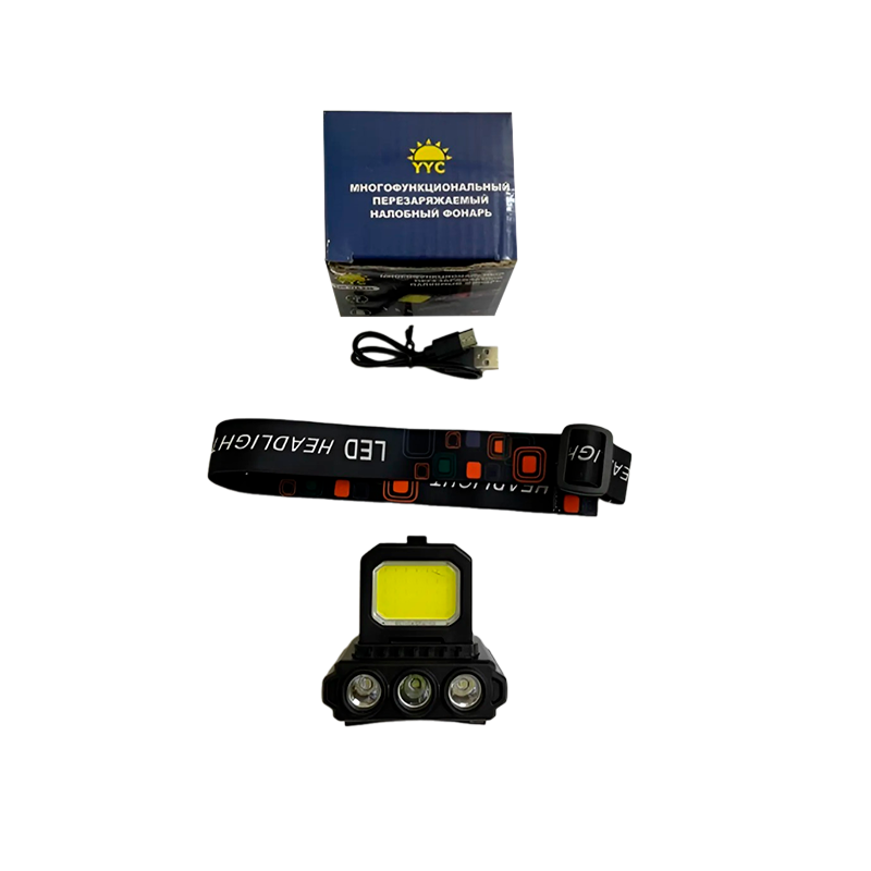 Фонарь налобный Без бренда YYC-324 от аккумулятора черный