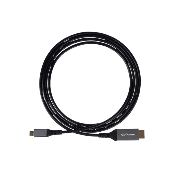 Кабель GoPower Type-C (m)-HDMI (m) 2.0м ПВХ 4K 60Hz черный Premium Zip-Lock c подвесом (1/100)