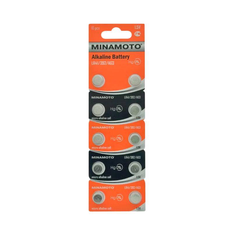 Батарейка Minamoto G3/LR736/LR41/392A/192 BL10 Alkaline 1.5V (10/200/10000)