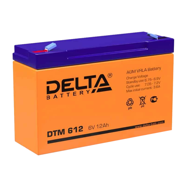 #Аккумулятор свинцово-кислотный Delta DTM 612 6V 12Ah (1/10)