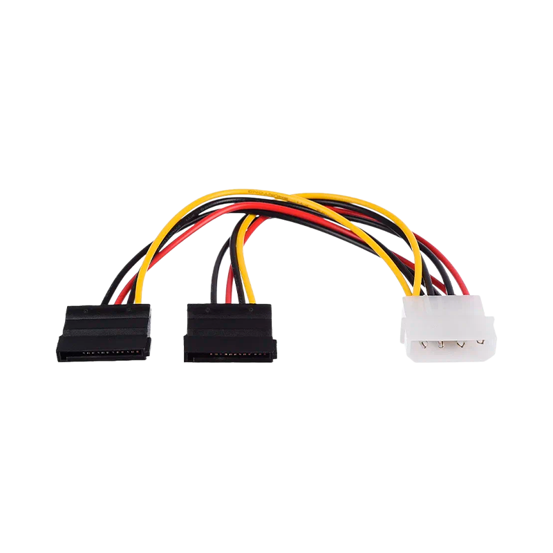 Кабель GoPower MOLEX (f)-2SATA (m) 0.2м PVC RoHS в пакете (1/500)